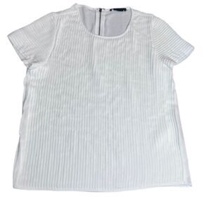 Alice + Olivia White Pleated Sleeve Blouse Size XS/S